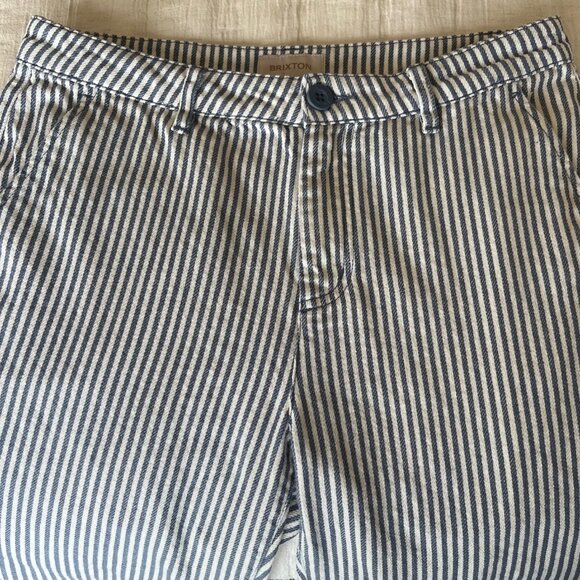 Brixton Railroad Stripe Straight Leg Jeans | Size 24 - Picture 11 of 13